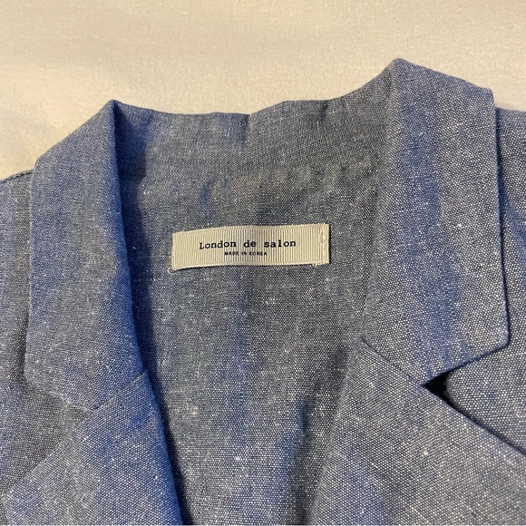 Light Blue Blazer London de Salon Korea Suit Jacket Button Front - Picture 4 of 11